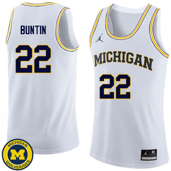 Mens University of Michigan #22 Bill Buntin White College Basketball Jersey